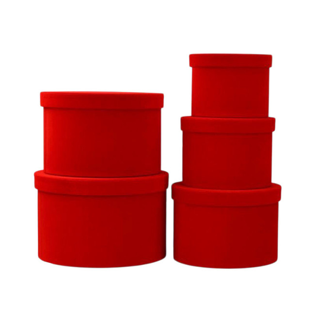 Набор круглых бархатных коробок ( 5 шт.)