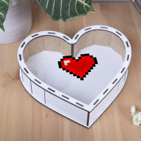 Деревянная коробка сердце 22,5 см