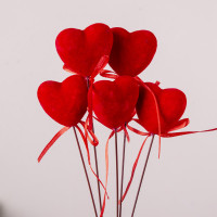 Топер бархатное сердце 3,5 см (5 шт. )