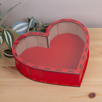Деревянная коробка сердце 22,5 см