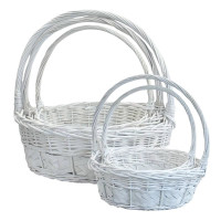 Набор белых круглых корзин (5шт.)